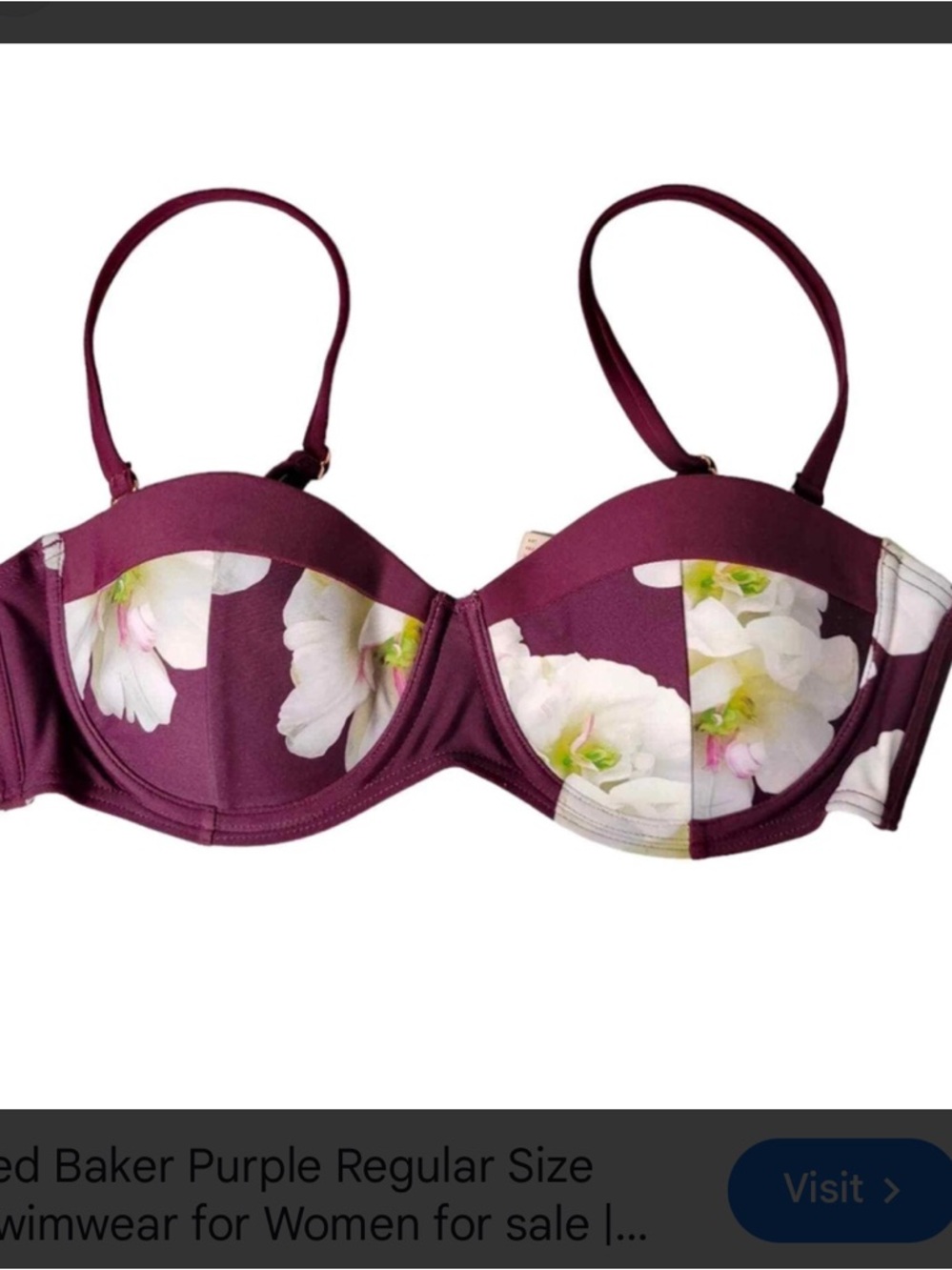 Ted Baker Plum Floral Underwire Bikini Top